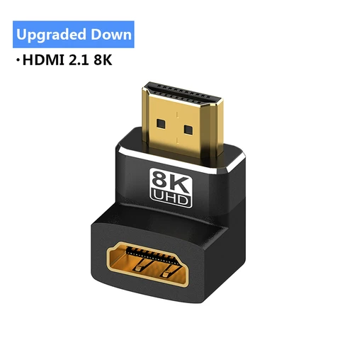 Адаптер HDMI 2,1 под прямым углом 90 градусов 8K 60 Гц