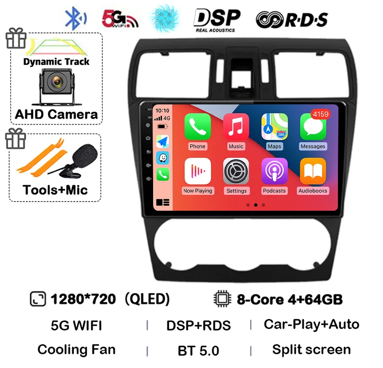 Автомагнитола Carplay для Subaru Forester 4 SJ XV WRX 2012 2013 2014 2015 2016-2018, мультимедийный автомобильный радиоплеер с Wi-Fi и стереозвуком 4G, Android 14