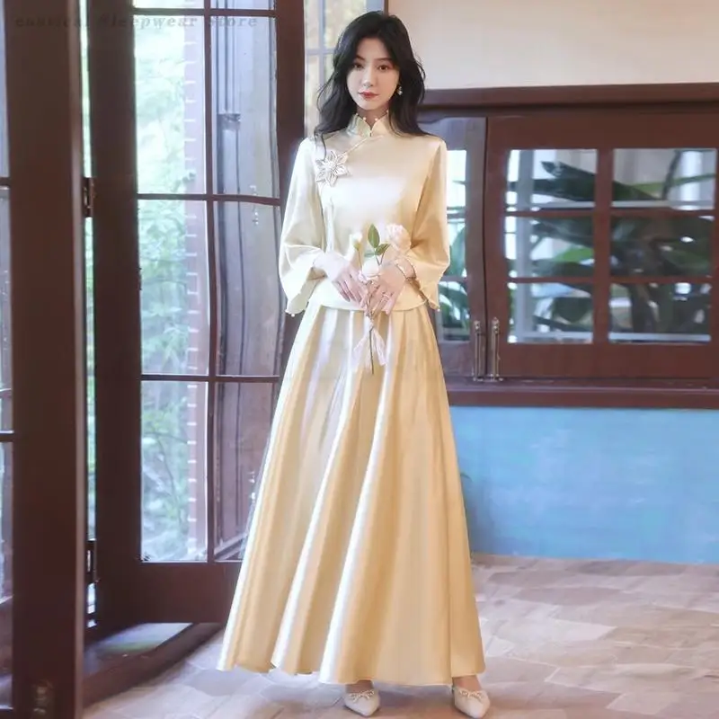 Китайское платье подружки невесты свадебные платья для помолвки традиционный