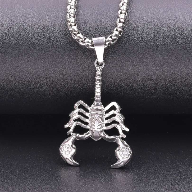 

Scorpion Charm Necklace Long Chain Neck Pedant Jewelry On The Neck Decor Stainless Steel Necklace For Women Men Accessories Gift