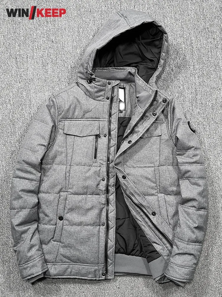 

Men Outdoor Waterproof Windbreaker Jacket Hoodie Thick Warm Parkas Hiking Jacket Male Sportswear Loose Mountain Camping Overcoat