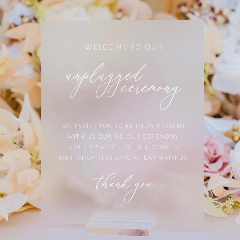 Неподключенный прозрачный стеклянный акриловый Свадебный знак отсоедините