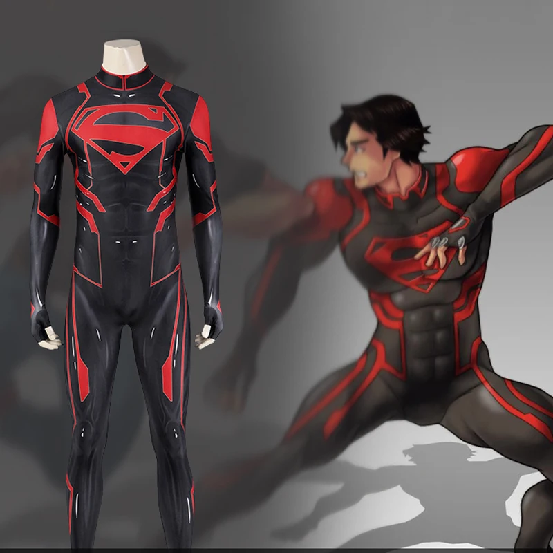 

Cosplaydiy Superhero Cosplay Jumpsuit Kent Costume Bodysuit Spandex Zentai Adults Boy suit Halloween Carnival Hero outfits