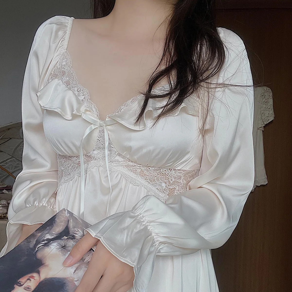 Милая мягкая клейкая ночная рубашка во французском стиле Зиксия Фея для девочек