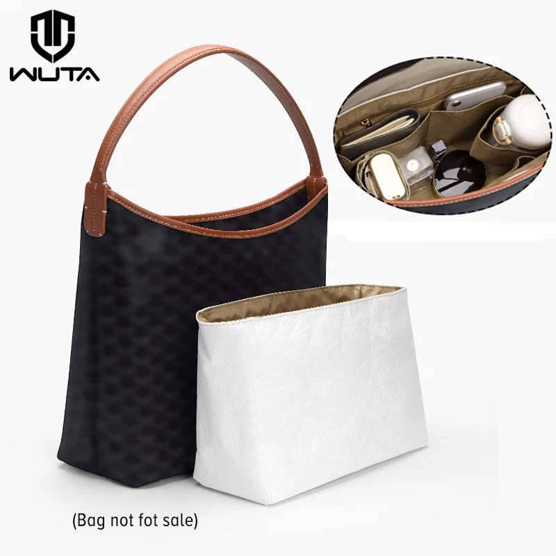Фото WUTA Dupont бумажный пакет-органайзер, вставка для Goyard Hobo, портативная дорожная сумка, вкладыш для хранения косметической внутренней сумки, поддерживающий формирователь №1
