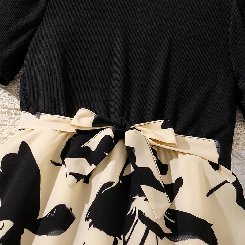 Новое поступление 2024 милое праздничное платье с короткими рукавами и круглым