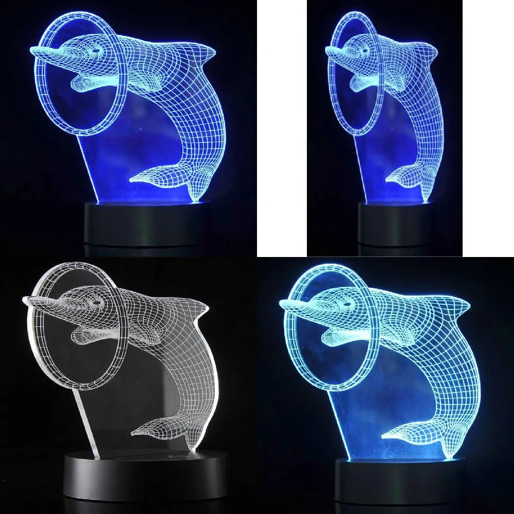 

Luxurious 3D LED Dolphin Optical Illusion Night Light - Unique, Amazing and Stunning Gift for All Ages - LED Night Light!