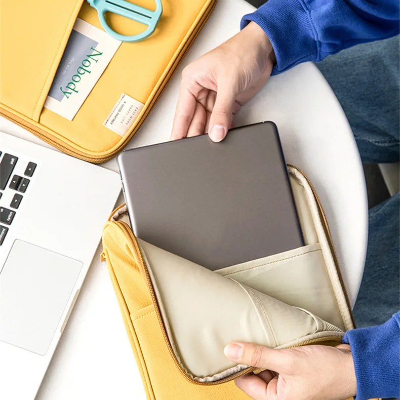 Multifunction Tablet Bag Office Worker Phone Notebook Ipad Organize Briefcase Travel Shockproof Storage Clutch Accessories Items