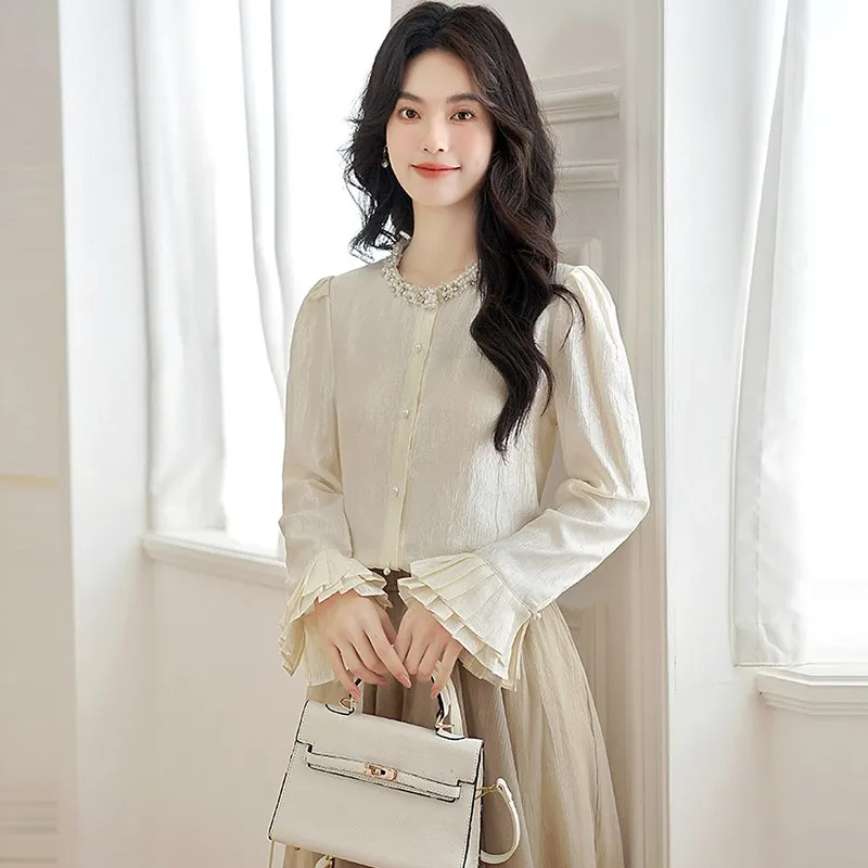 Офисная женская рубашка с длинным рукавом Новое поступление 2024 осенняя