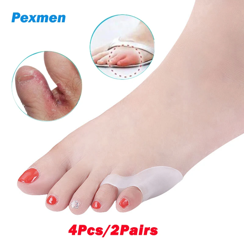 

Pexmen 4Pcs/2Pair Gel Tailor's Bunion Corrector Bunionette Pad Pinky Toe Separator Protector Pain Relief Spacer Foot Care Tool