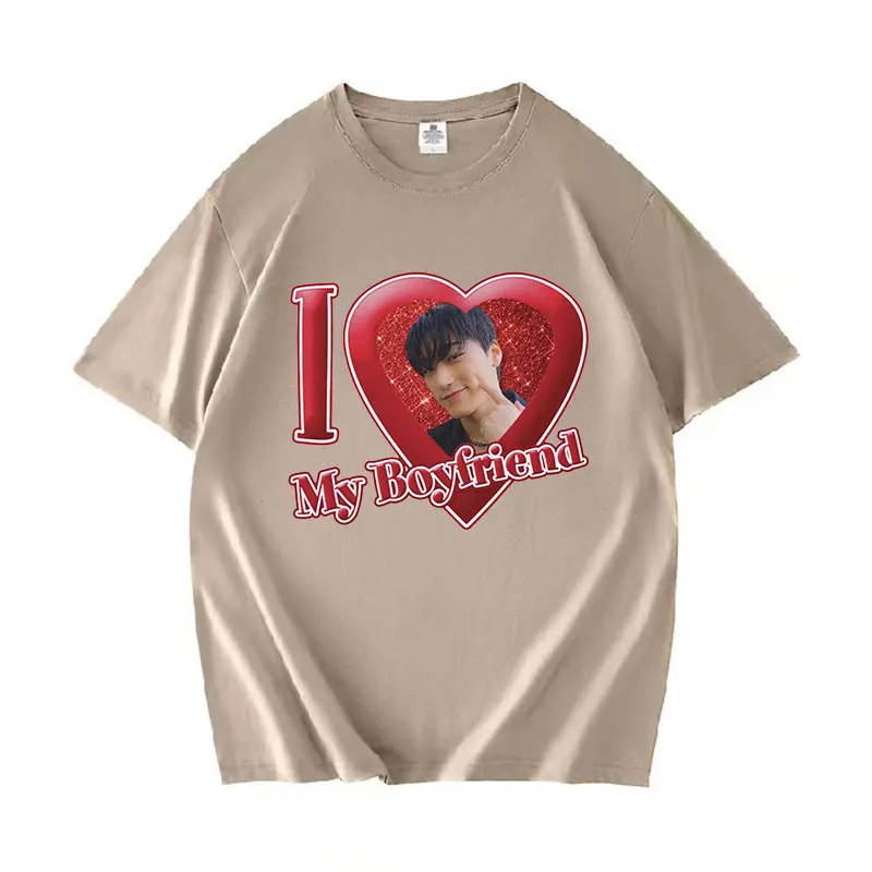 Футболка мужская оверсайз из 100% хлопка с принтом Я люблю моего бойфренда