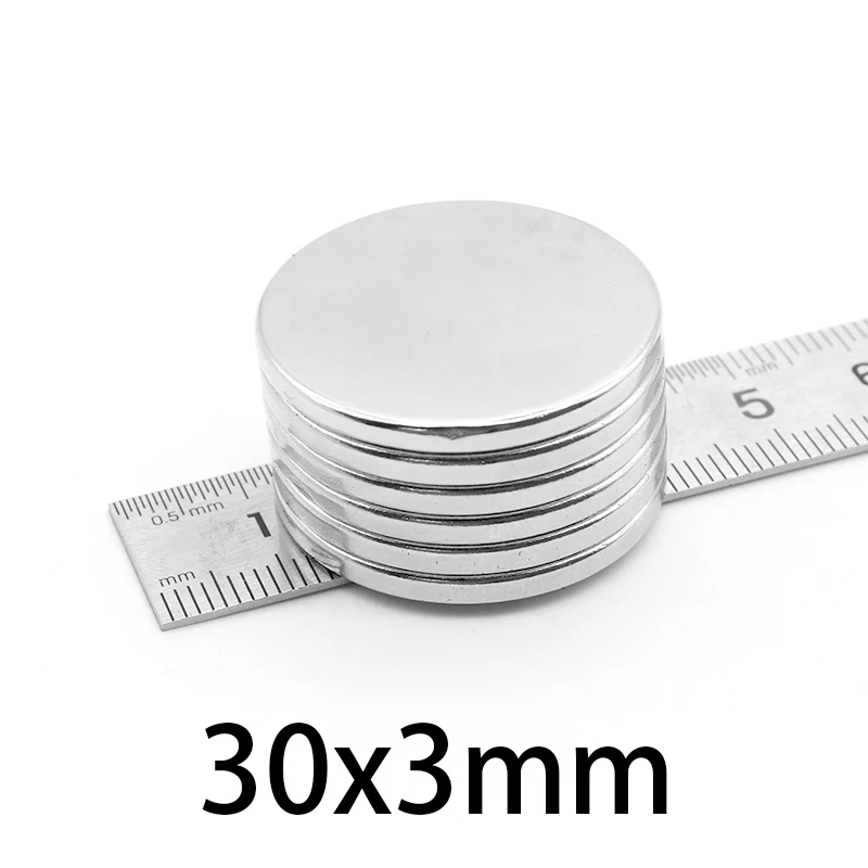 

2/5/10/15/20/30PCS 30x3 mm Disc Powerful Strong Magnetic Magnets N35 Round Neodymium Magnets 30x3mm Big Rare Earth Magnet 30*3