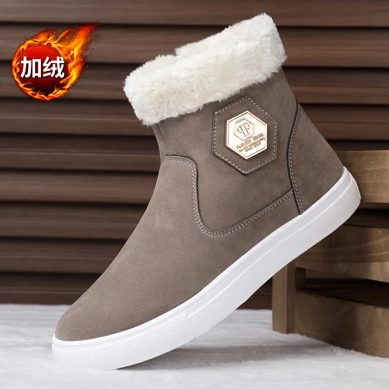 

Shoes For Men Winter High Top Leather Sneakers Male Waterproof Booties Man Teen Boys Fashion Street hip-hop Sports Shoe Plush Si