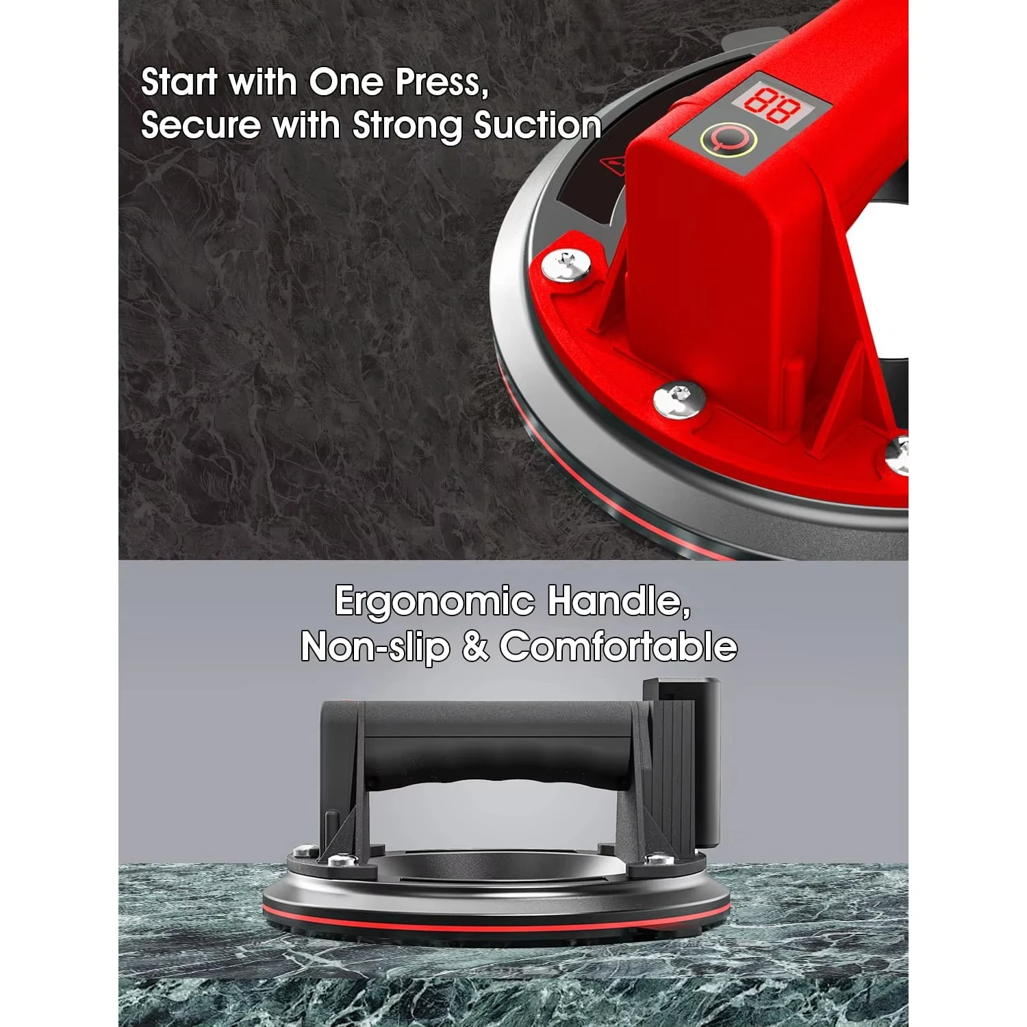 Электрический вакуумный подъемник на присоске сверхмощный захват Kethvoz 440 фунтов