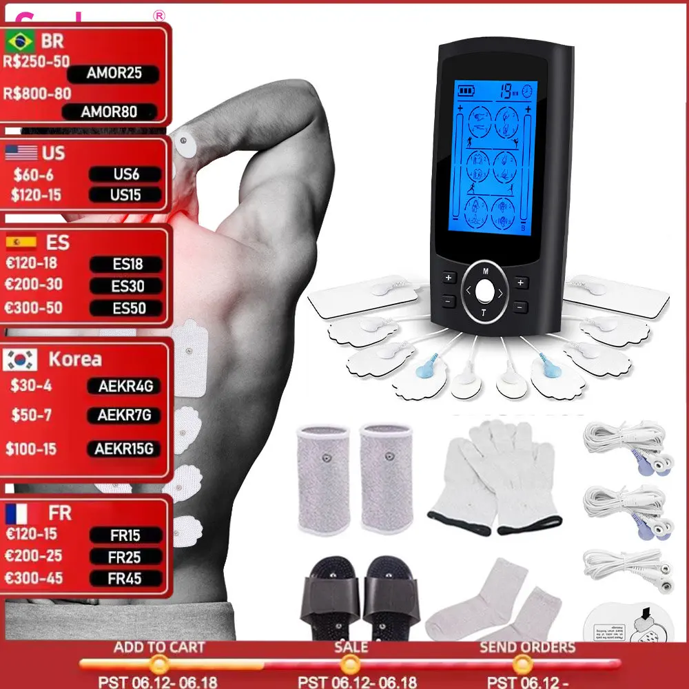 

36 режимов десятки блок мышечный электростимулятор EMS низкочастотный импульсный массажер для тела облегчение боли для похудения Расслабляющая физиотерапия