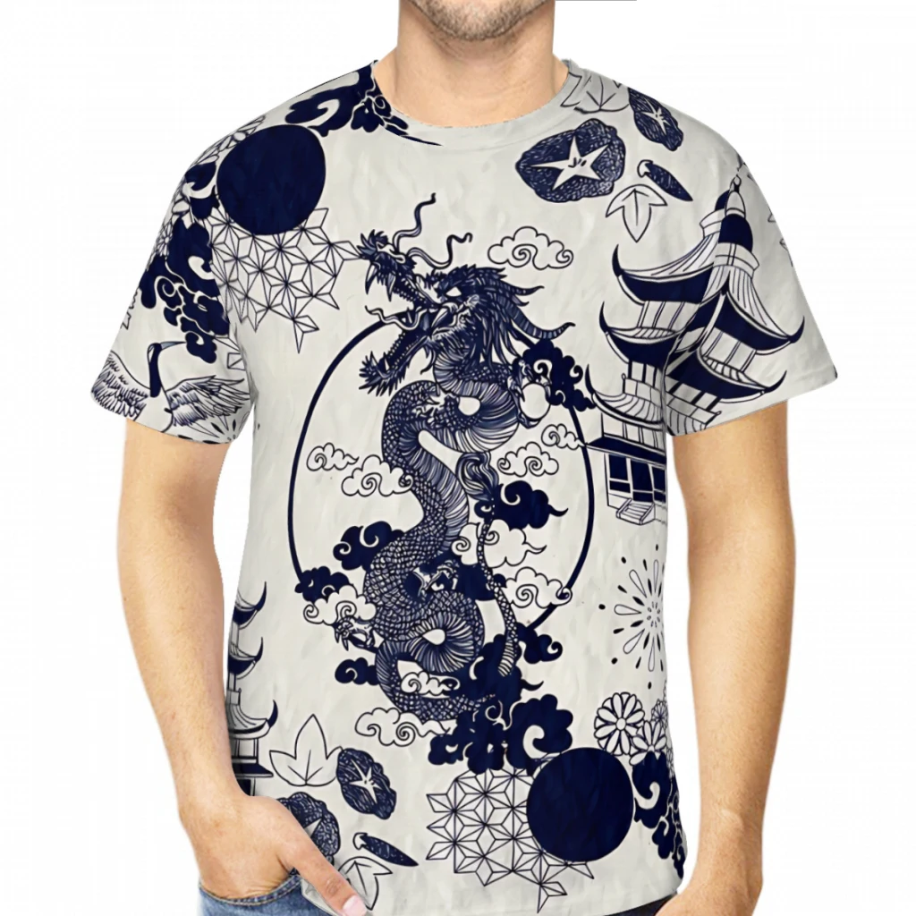 

Japanese Whimsical Pattern 3D Printed T Shirt For Man Unisex Polyester Loose Fitness Tops Hip Hop Beach Male Tees
