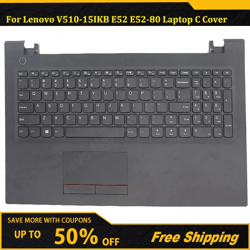 

New/orig Palmrest Upper Case With US English Keyboard Touchpad for Lenovo V510-15IKB E52 E52-80 Laptop C Cover 5CB0M31717
