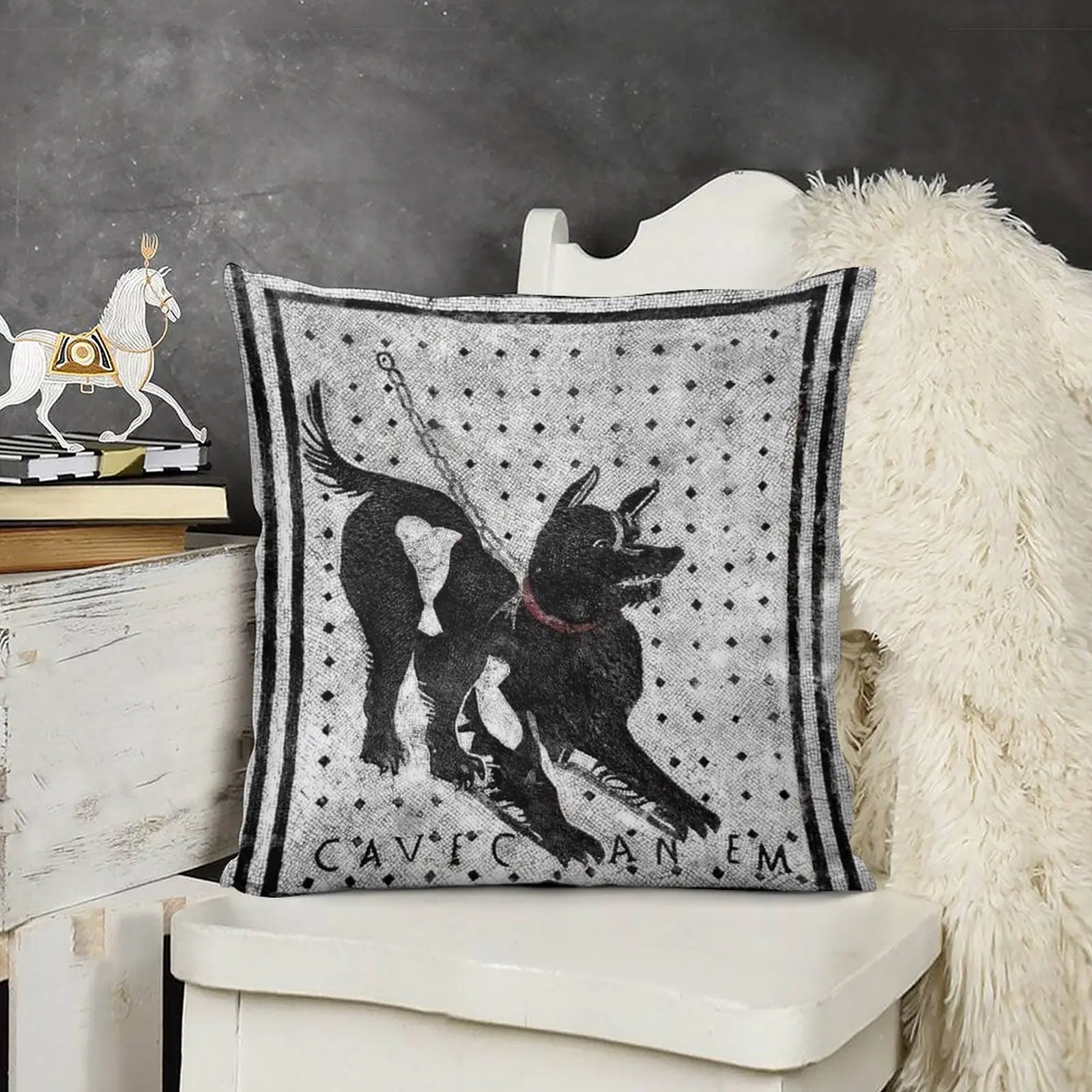 Декоративная подушка пещера Canem-Остерегайтесь собаки-Помпеи Латинская мозаика