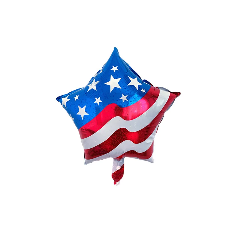 

10Pcs Independence Day Foil Balloons American flag Balloon Red Blue Star Ball American Flag Round Helium Globos Happy 4th July