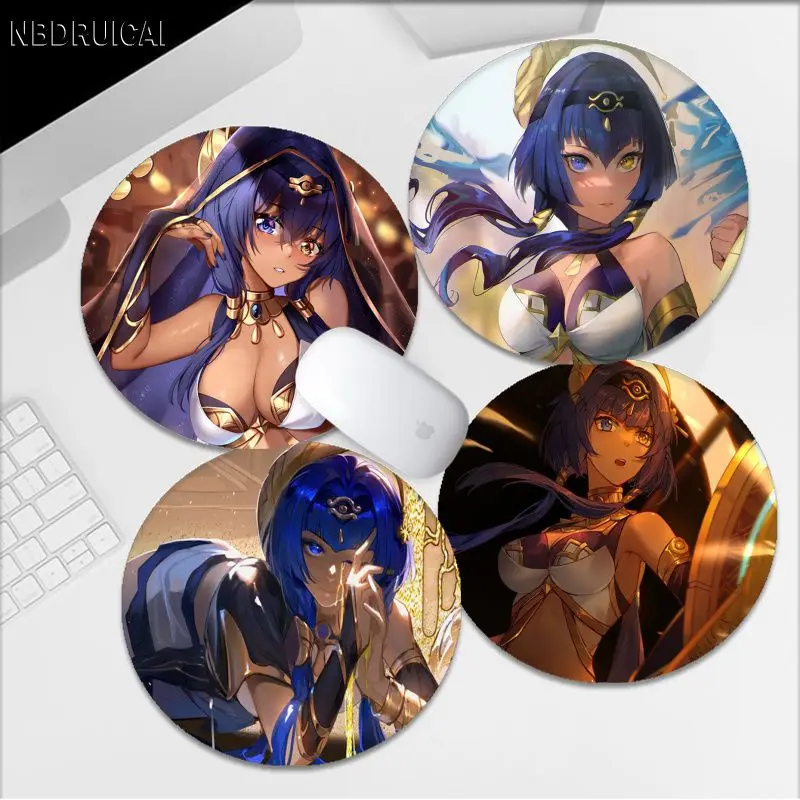 

Genshin Impact Candace Anti-Slip Round Office Computer Desk Mat Table Big Mouse Pad Laptop Cushion Non-slip For PC Mouse Carpet