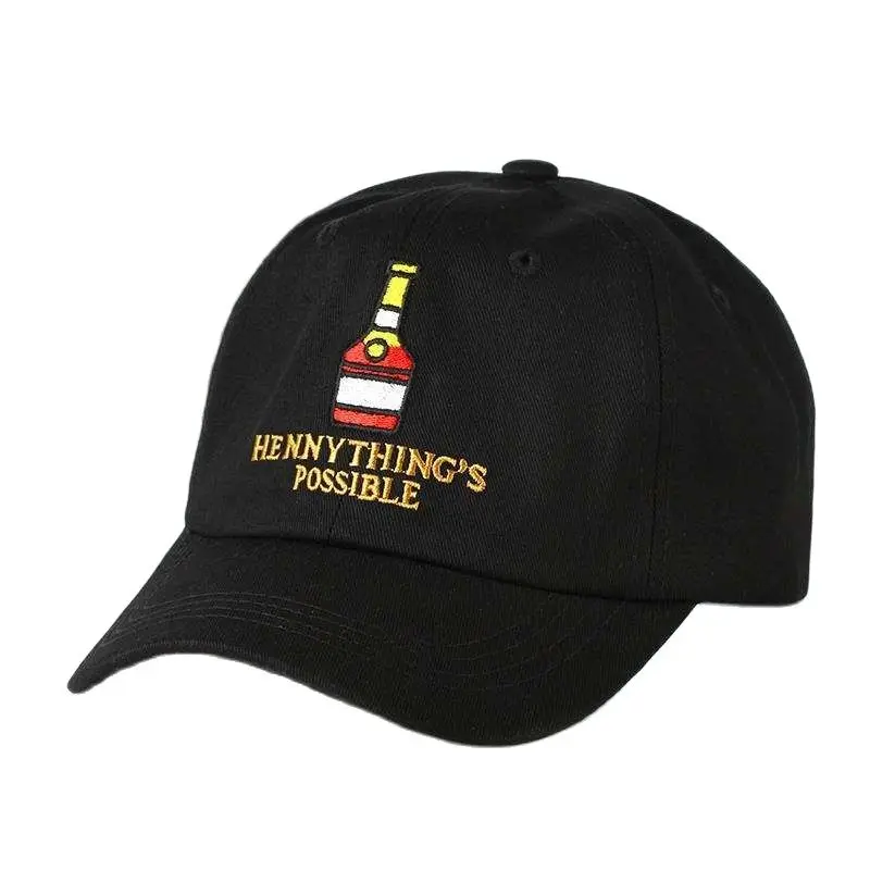 New Henny Wine bottle embroidery Dad Hat men women Baseball Cap adjustable Hip-hop snapback cap hats