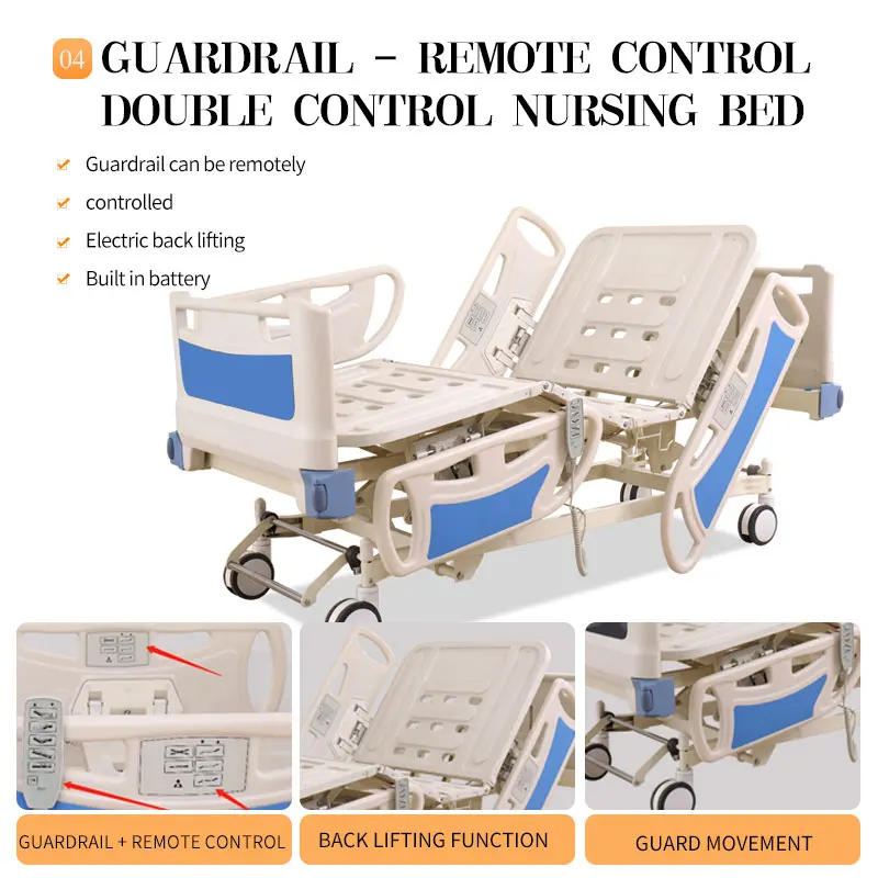 Высококачественная больничная кровать R&ampD с длительным сроком службы 5 функций