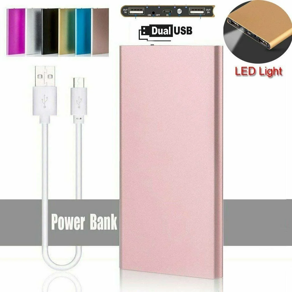 

Portable 900000mAh Battery Charger Power Bank LED Dual USB For Mobile Phone