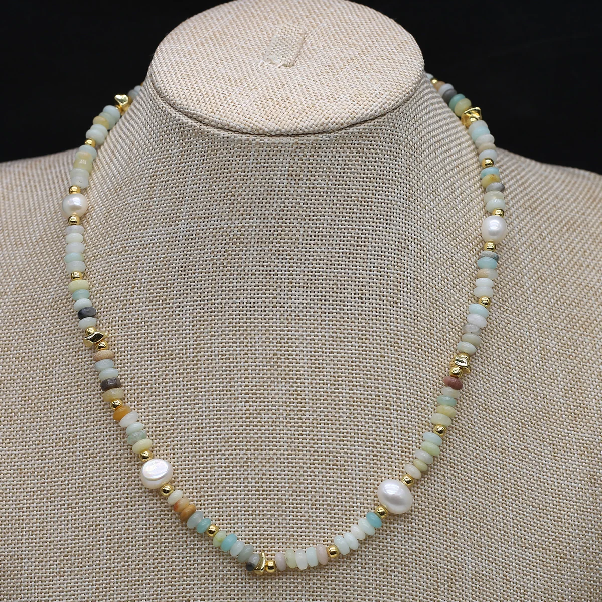 

Colorful Natural Stone Natural Freshwater Pearl Irregular Beads Necklace Charm Jewelry Necklace Party Accessories 38+5cm