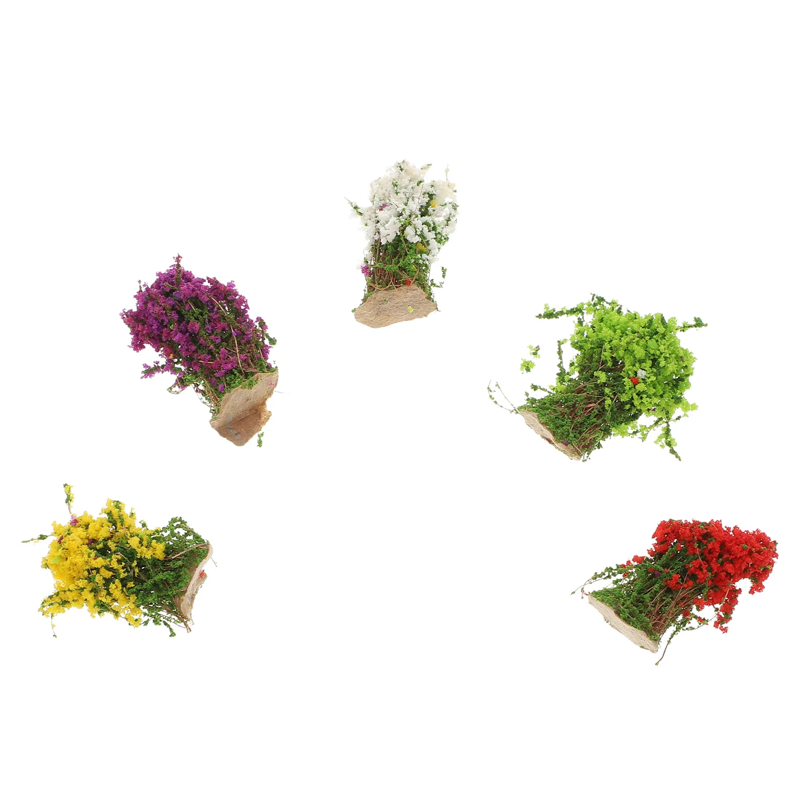 

5pcs Terrarium Figurines Green Shrubs Bush Trees Figurines Bonsai Figures Flower Model Succulents Statue