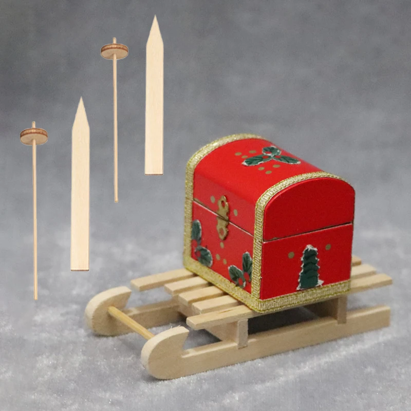 

1 комплект 1:12 миниатюрный Рождественский домик сани сноуборд для кукольного дома Рождественский Декор Детские ролевые игрушки