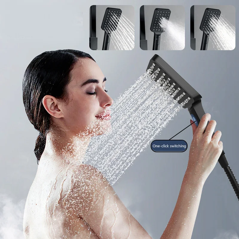 Черный матовый стеклянный смеситель для душа набор аксессуаров ванной Белый