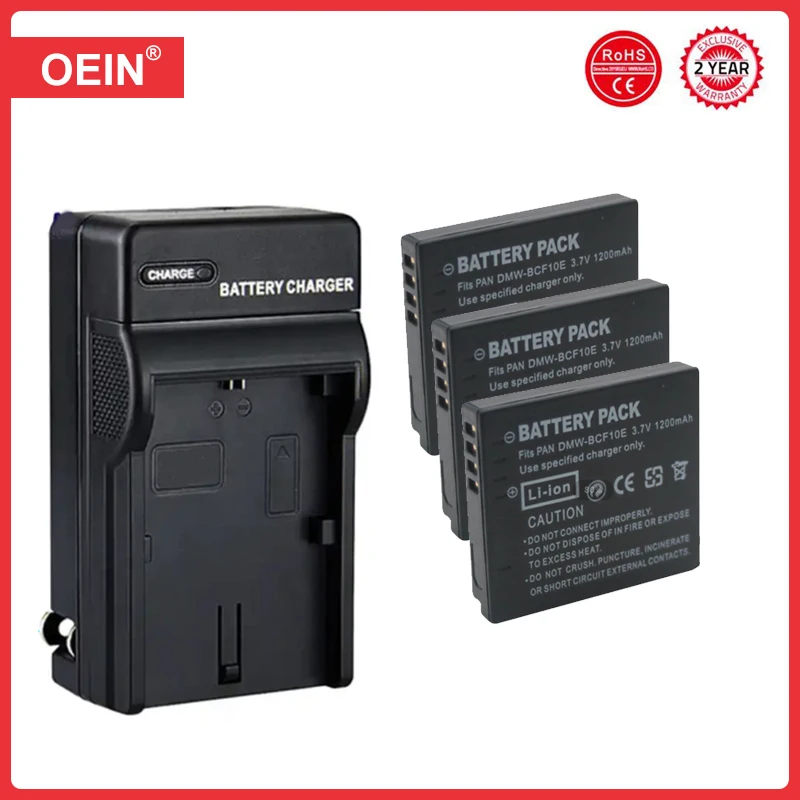 Фото 4 шт. DMW-BCF10E DMW BCF10E DMWBCF10E аккумулятор для камеры 940 мАч для Panasonic CGA-S/106C CGA-S/106D CGA-S/106B DE-A59B DE-A60B DMC-F2 №2