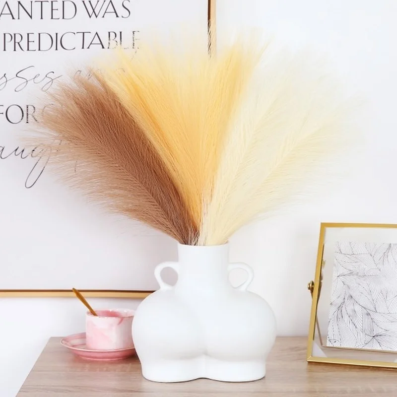 

6Pcs 45cm Artificial Pampas Grass Bouquet DIY Wedding Flower Bouquet Party Home Decoration Plant Simulation Dried Flower Reed