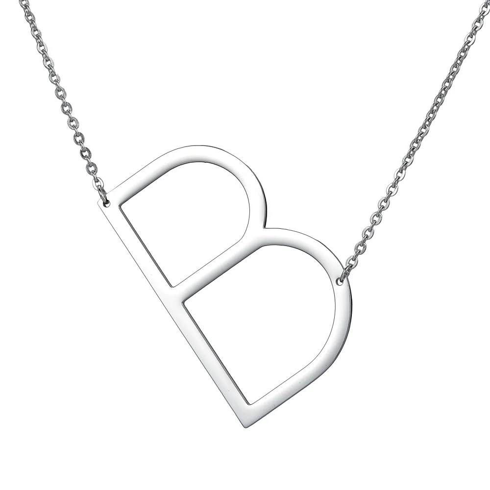

New Arrive Letter Necklace Stainless Steel Silver Color Name Pendant Chain 45cm