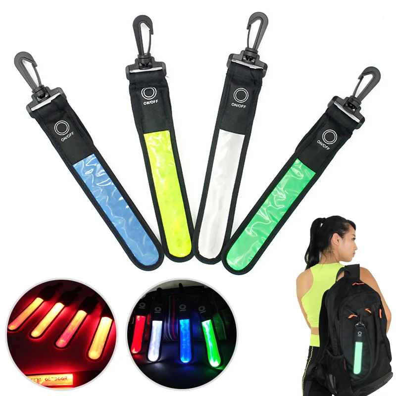 Cycling Bicycle Armband Light LED Glowing Luminous Reflective Backpack Hanging Lights Night Running Safety Alert Wristband 1PCS