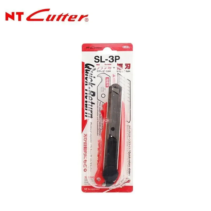 Фото NT Cutter SL-3P Крючковый резак 18 мм Тяжелый универсальный нож Нож для рукоделия Быстроповоротные ножи-слайдеры Одинаковые запасные лезвия BSL-21P №1