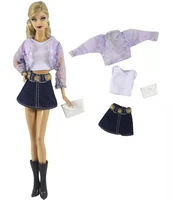 purple lace coat tank jeans skirt 16 bjd doll clothes for barbie clothes outfits for barbie dolls accessories toys gift 11 5