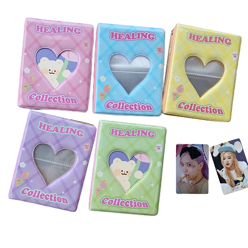 

Photo Album 3 Inch Love Heart Hollow Kpop Card Binder Name Card Book Photo