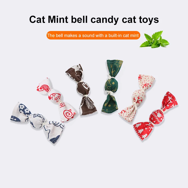 

Cat Toys Mint Candy Pet Accessories Cat Toys Swipe The Rolling Christmas Bell Candy Toy Kitten Pet Supplies Japanese Style