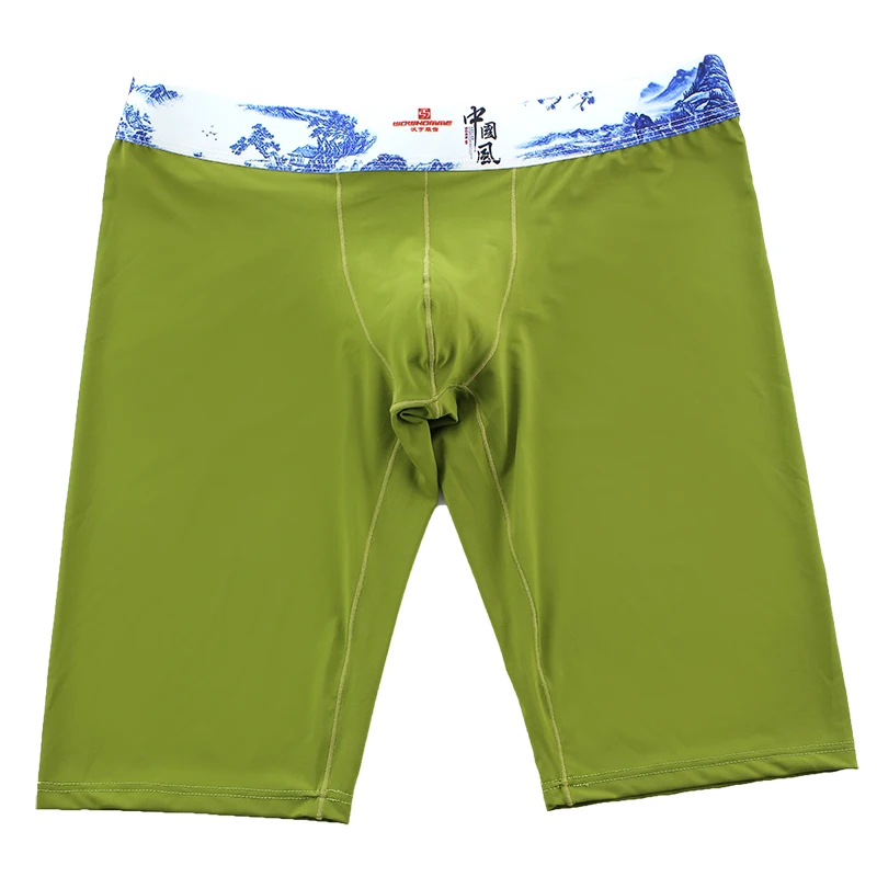 Мужская пижама, летние Пижамные штаны, однотонные Шорты для сна в китайском стиле, шелковые дышащие внутренние штаны, ночная одежда, одежда для отдыха