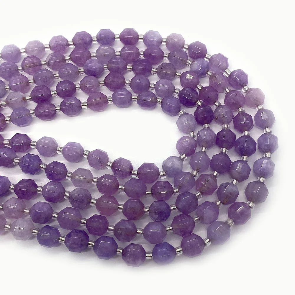 Бусины Из Натурального ограненного аметиста круглые свободно разделенные