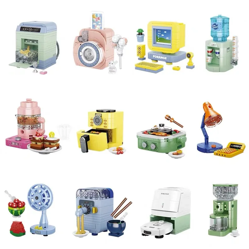 

MOC Blocks Friends House Building Blocks Accessories Compatible City Home Appliances Furniture Bricks Toys for Boys Girls