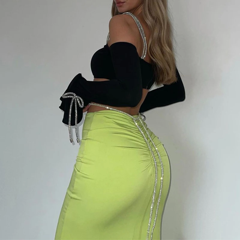 Женские сексуальные футболки с открытыми плечами и длинным рукавом однотонная