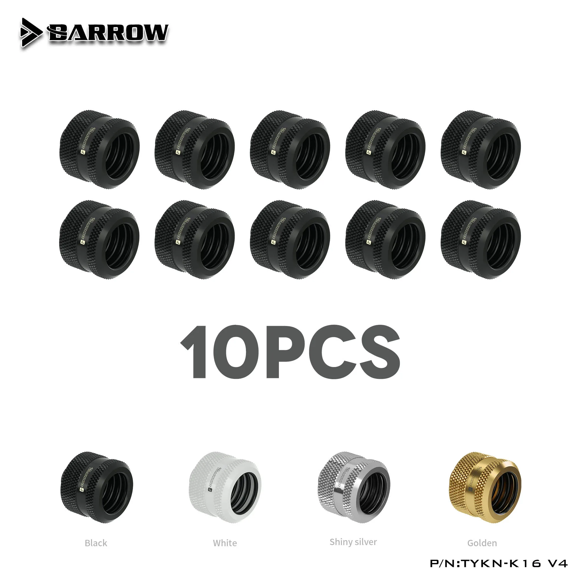 Соединитель для соединения жесткой трубки Barrow G1/4 дюйма 16 мм TYKN-K16 v4 10 шт.
