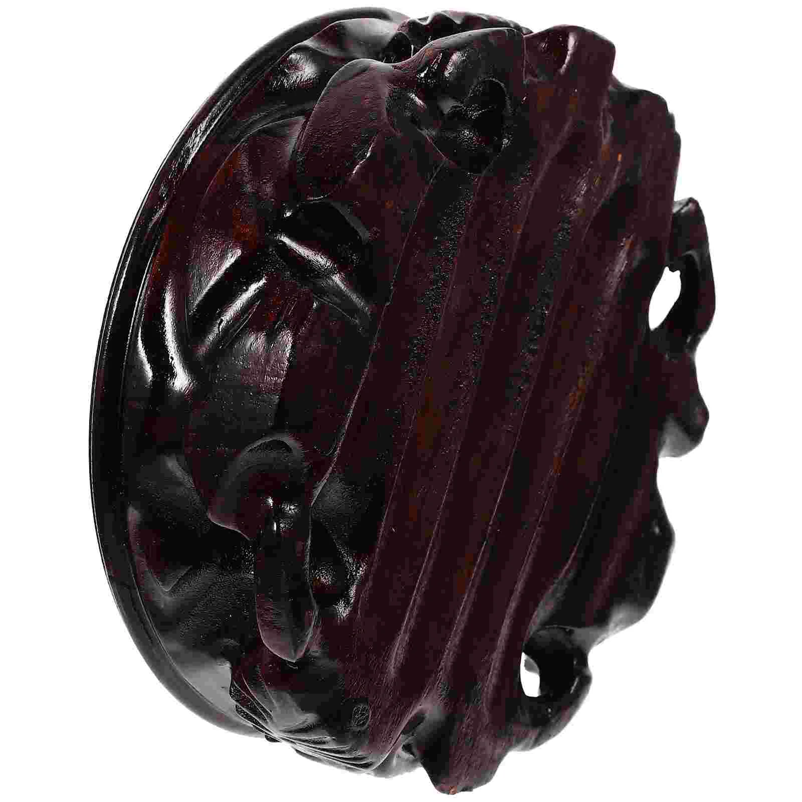 

Wooden Base Crystal Holder Stand Stone Potted Vasedisplay Stones Planter Shelf Round Smallflowerpot Rack Desktop Ornamentstatue