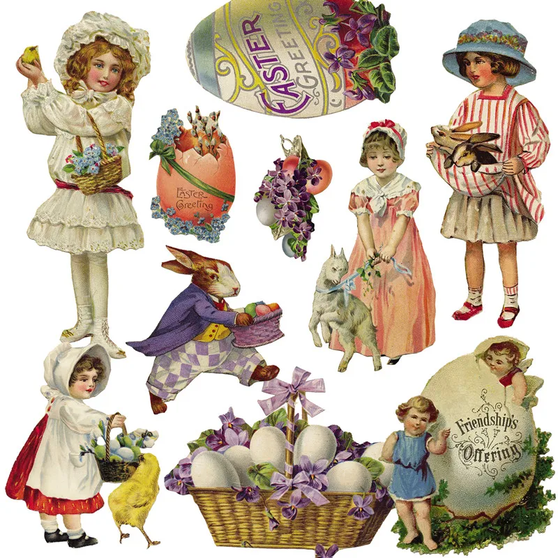 

10 шт., детские наклейки в стиле ретро