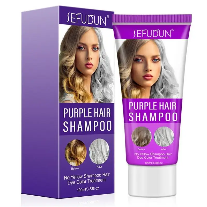 Treated Hair Shampoo Removing Brassy Yellow Tones Remover Purple Shampoo