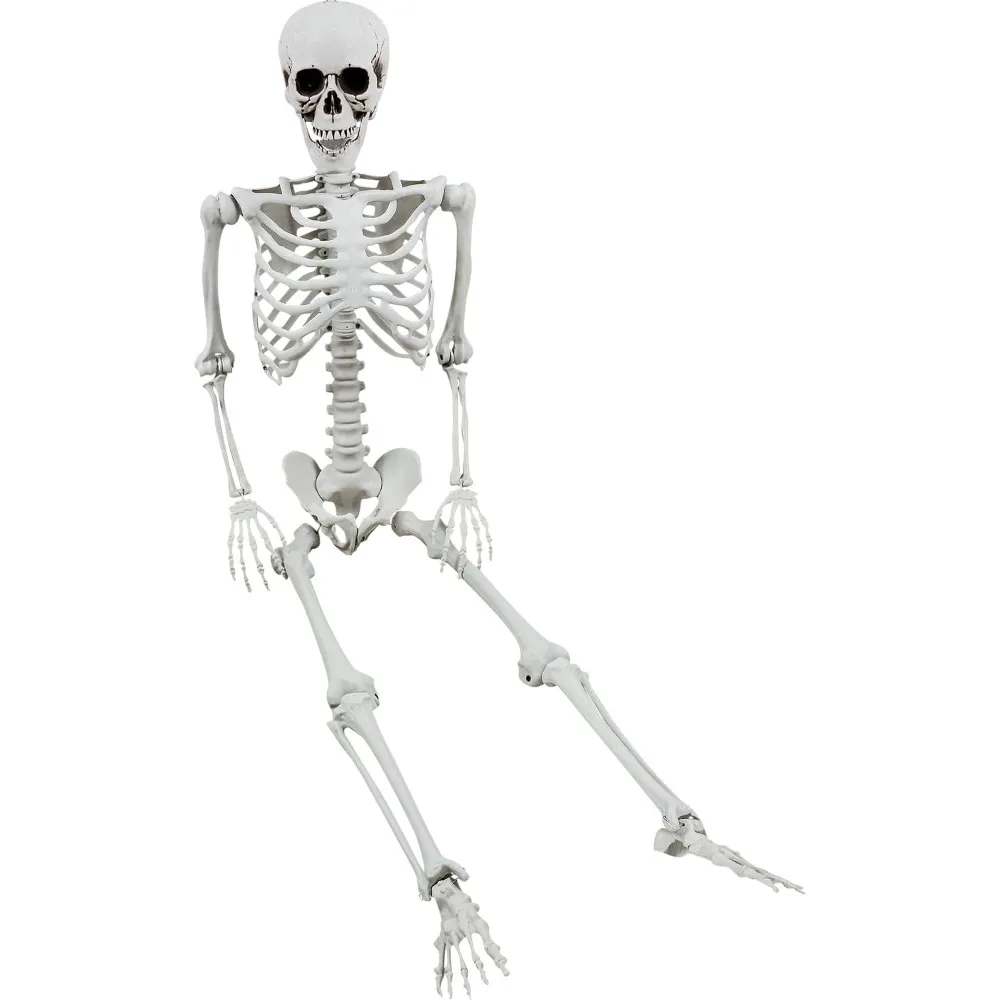 

XONOR 5.4ft/165cm Halloween Skeleton - Halloween Human Skeletons Full Body Bones with Movable Joints for Halloween Props