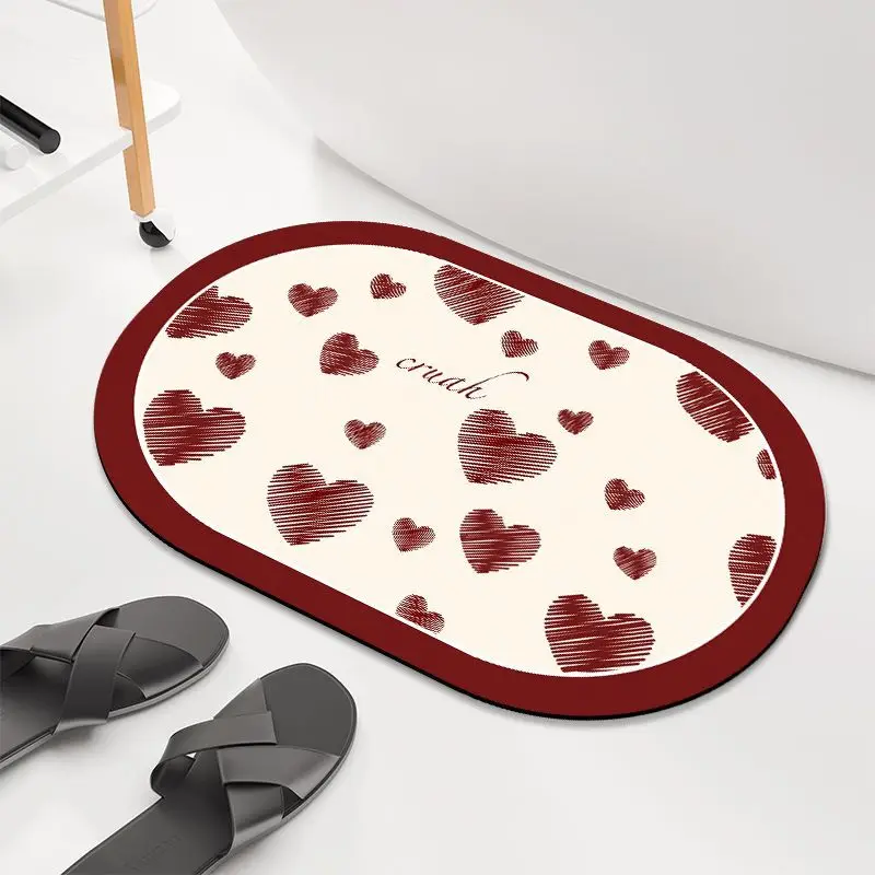

Впитывающий Коврик для ванной с любовным рисунком, нескользящий ковер для ванной комнаты, стирающийся дизайнерский напольный коврик, моющи...