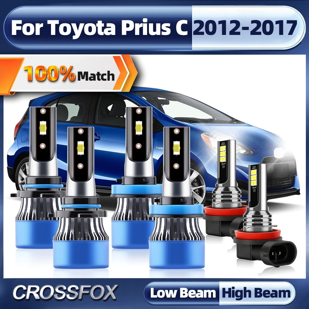 

60000LM H11 Canbus светодиодный фара 360 Вт HB3 9005 турбо лампа 12 В 6000 К автомобильный светильник для Toyota Prius C 2012 2013 2014 2015 2016 2017
